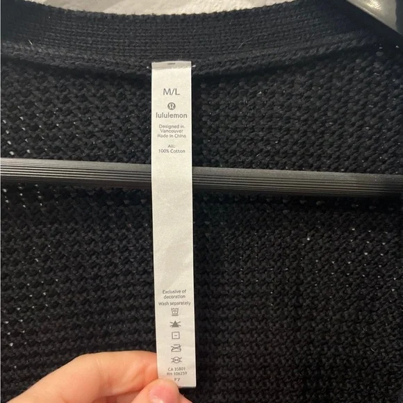 lululemon athletica Black open long Cardigan sweater - Picture 3 of 3